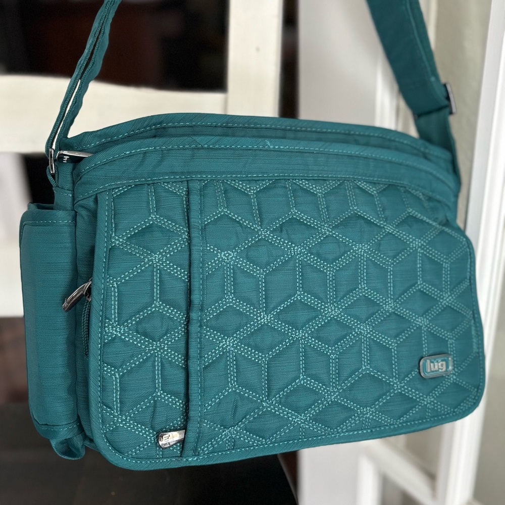 Lug Wings Quilted Flap Crossbody Rfid Bag Travel Organizer Teal - Picture 2 of 10